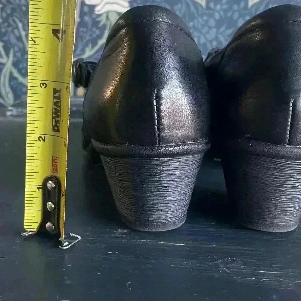 Earth Origins Melody Black Leather Mary Jane Heeled Shoes 6.5 - Picture 6 of 8